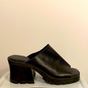 MIA chunky lug sole leather mules